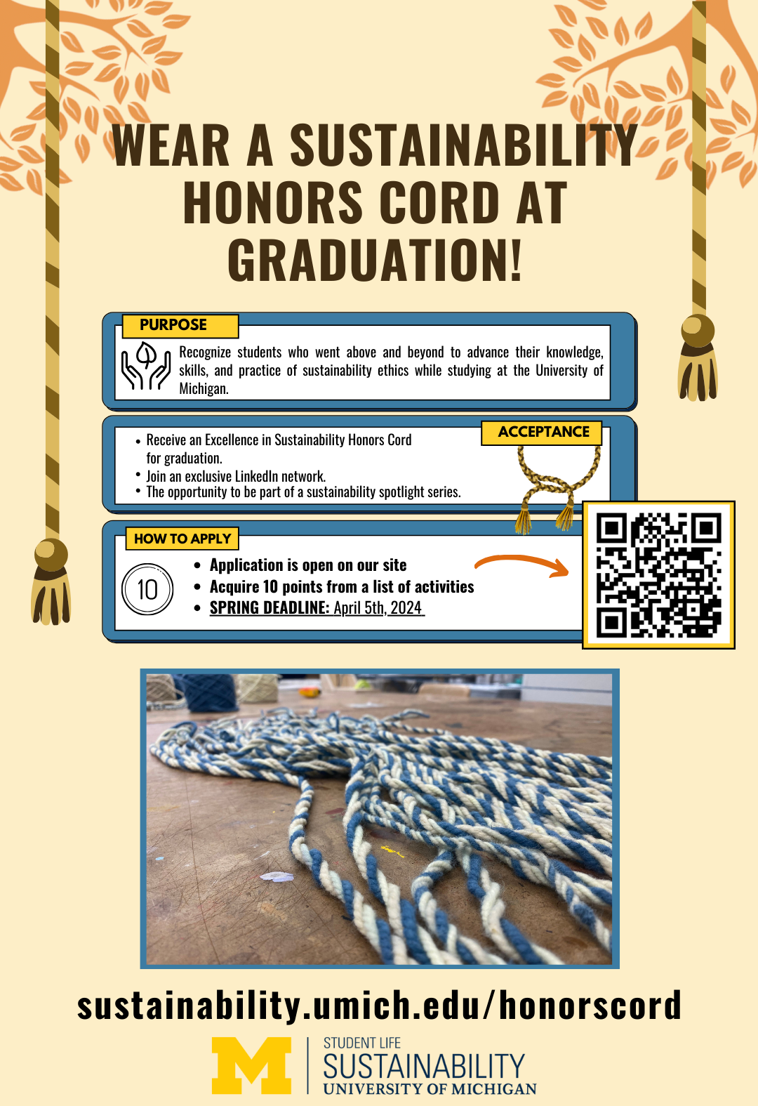 Wear a sustainability cord at graduation 20240318 to 20240329
